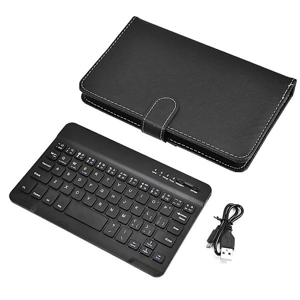 Bluetooth Mini Trådløst Tastatur Med Pu Læder Etui Til Smartphone Tablet 4.5 Tommer - 6.8 Tommer Rec