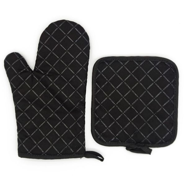 Ovnhandsker, Premium Varmebestandige Køkkenhandsker Bomuld & Polyester Quiltede Overdimensionerede Vanter, 3 Par