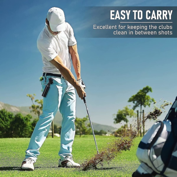 Golfklubbrensare Groove Tube Golfborste Golfklubbborste med läckagesäker behållare, klämflaska