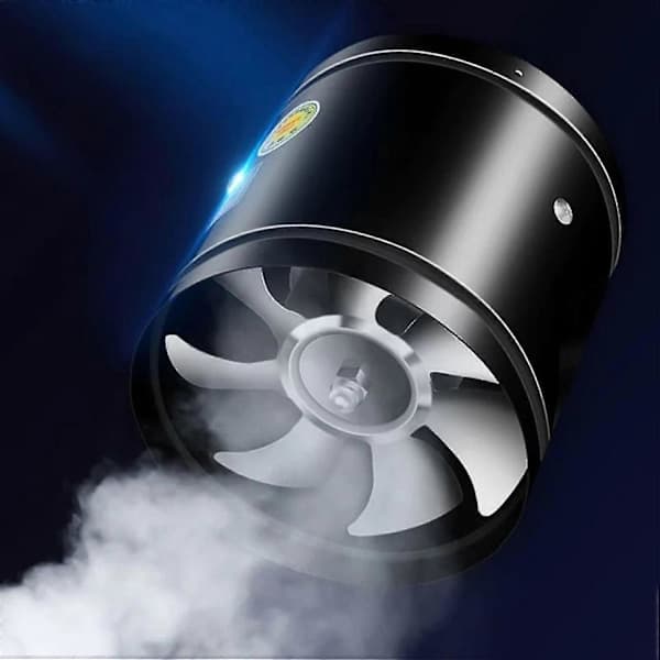 Multifunktionel Emhætte med Beskyttelsesgitter - Kraftfuld & Stille Ventilationsventilator - Aluminium Sort 6 Sort 6 Black 6