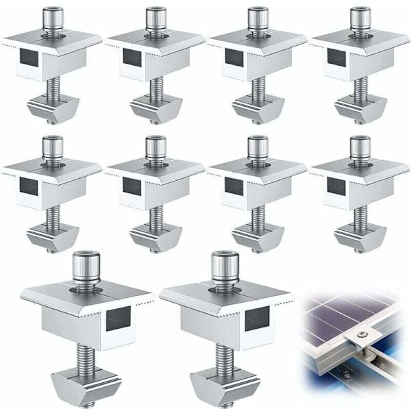Solpanel Fästen 10st Aluminium Montering för Ram Paneler