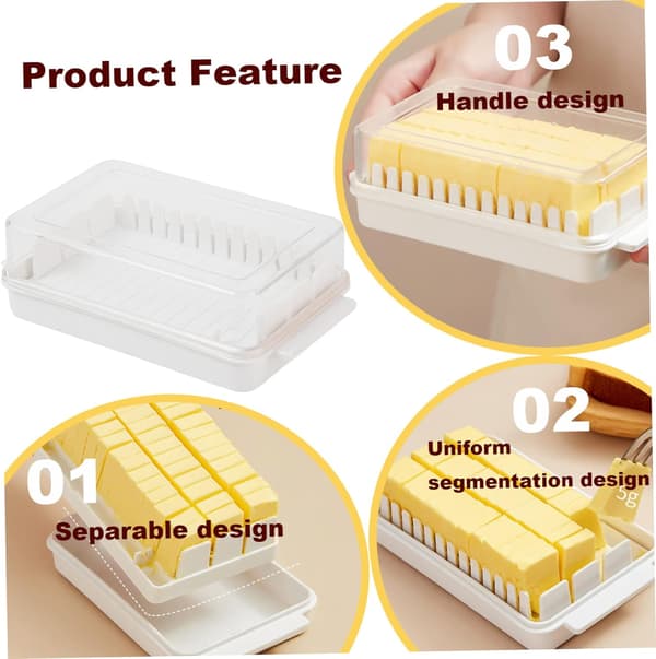For Slicing Butter You Need A Portable Bread Storage Container, 16.5x9.5x5 cm (White)