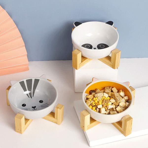 Keramisk Hundskål Viktad för Torrt Vått Foder Snacks Säkert Material