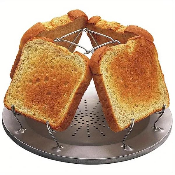Bærbart toaststativ i rustfrit stål til camping og grillentusiaster, fødevaregodkendt, let at transportere