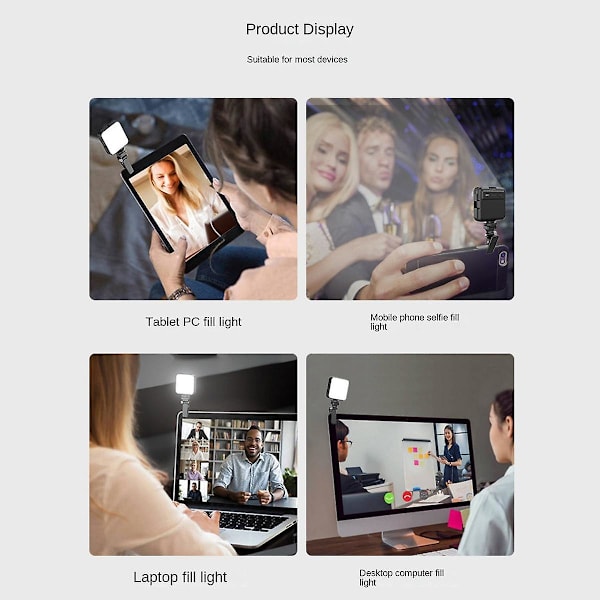 Fl02 Mini Kamera Fyll Lys Led Live Selfie Lys Mobiltelefon Datamaskin Fyll Lys Videokonferanse