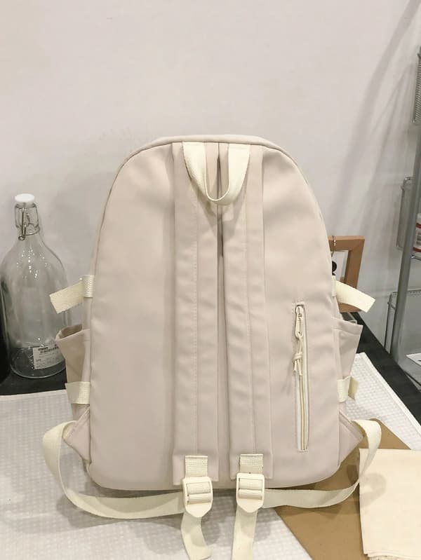 Tegneserie Multi-rum Polyester Rygsæk med Tyverisikring Beige