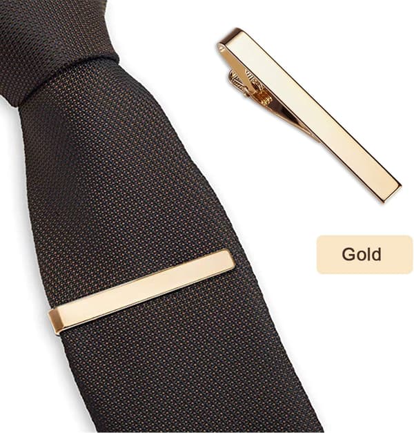 3-pack men's tie clips, long models, square edge tie clips, silver gold black tie clips, wedding tie