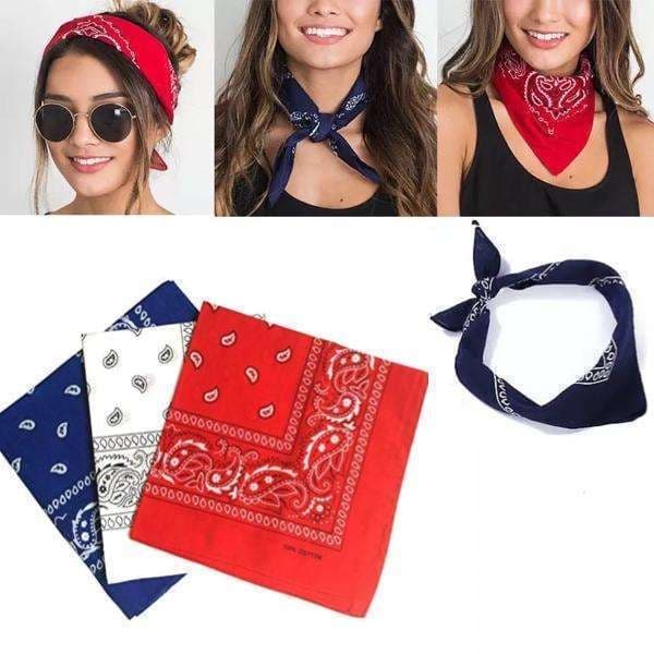 3-pack Bandana Paisley Dark Blue, Red, White - 55x55 cm