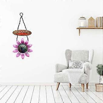 Flower Shape Welcome Sign Iron Wall Decorations Door Window Hanger Blue Blue