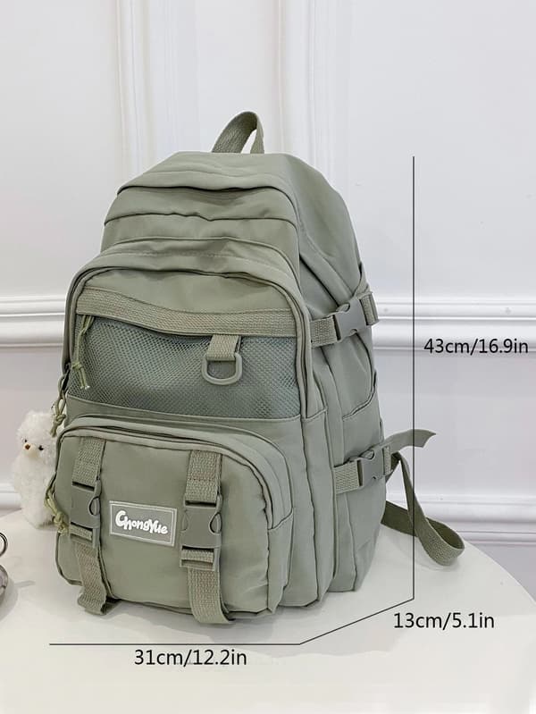 Tegneserie Multi-rum Polyester Rygsæk med Tyverisikring Green