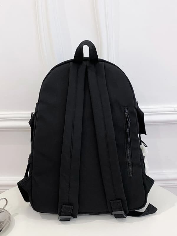 Tegneserie Multi-rum Polyester Rygsæk med Tyverisikring Black