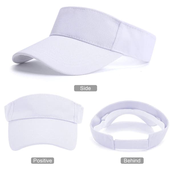 Sun Visor Cap - Women's Ponytail Baseball Cap, Washed Outdoor Trucker Hat, Plain Dad Hat, Adjustable Twill Golf Tennis Sun Visors for Men white