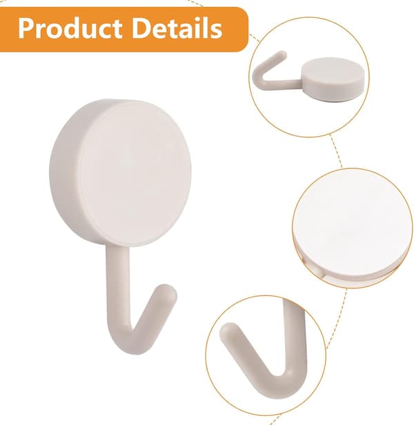 20 Pcs Black and White Self-Adhesive Plastic Hooks, Removable Wall Hangers for Bathroom, Kitchen, Office, Wardrobe, Glass