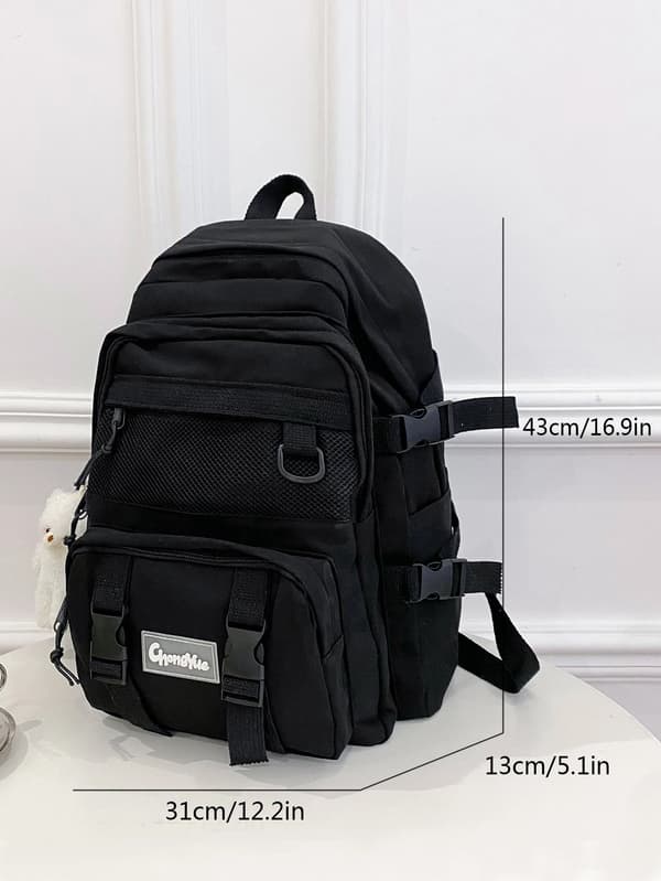 Tegneserie Multi-rum Polyester Rygsæk med Tyverisikring Black