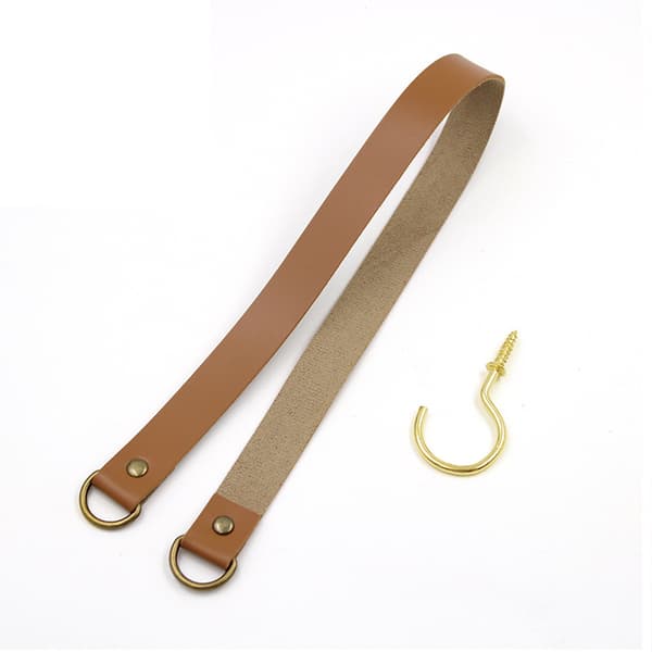 Gardinbinding i imitert skinn, brun brown