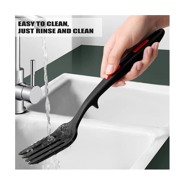 Flexibel silikongaffel, värmebeständig matlagningsgaffel, diskmaskinssäker köksgaffel, non-stick