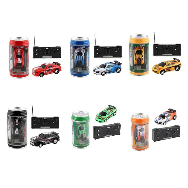 1:45 Mini Remote Control Car in Tin Box - Requires 2 AA Batteries (excluding), LED Lights Red Red