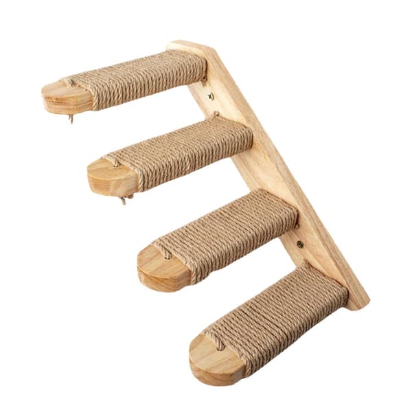 Cat Climbing Shelf Wall Mounted, Four Step Cat Steps with Jute