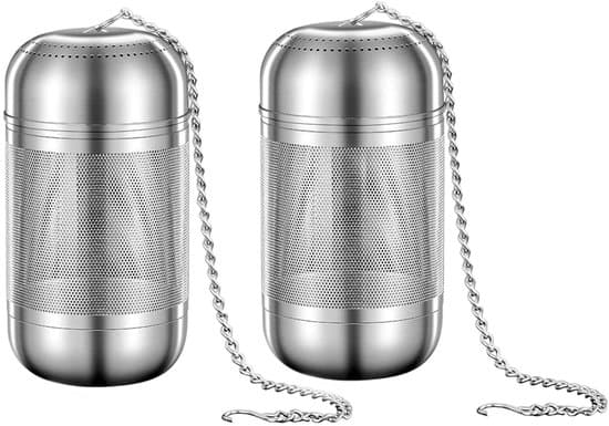 Set of 2 - Stainless Steel Spice Balls/Tea Infusers - Practical Tea Strainers for Cooking and Loose Tea - Threaded Mesh Baskets for Brine, Tea