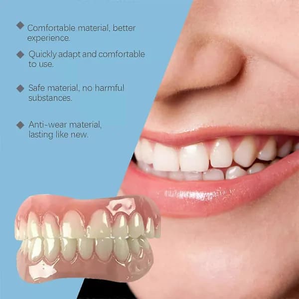 Silikondenturekit, silikondenturefoder, mjukt denturekit, övre och nedre denturekit, lätt att använda.