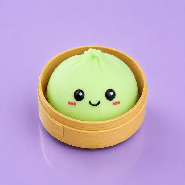 Dumpling Squishy YMstery Box 5,5 cm – Kawaii Fidgetlegetøj & Stressbold til Børn +3 år