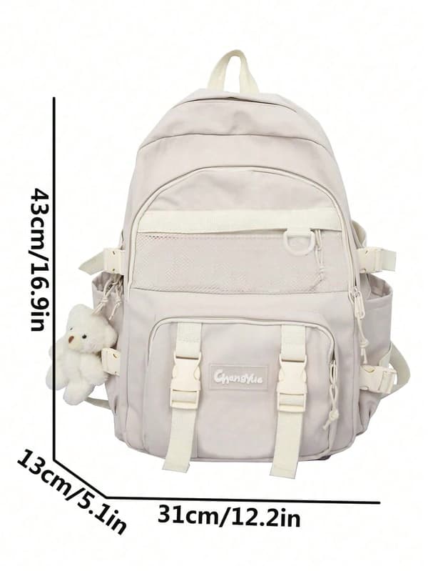 Tegneserie Multi-rum Polyester Rygsæk med Tyverisikring Beige
