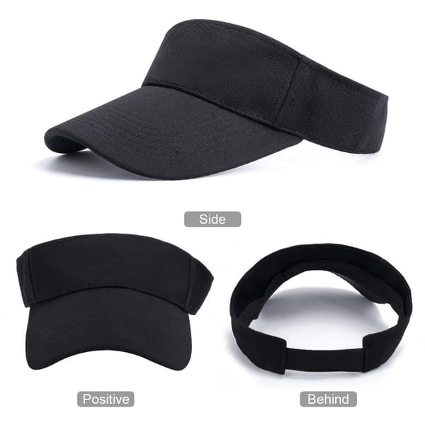 Sun Visor Cap - Women's Ponytail Baseball Cap, Washed Outdoor Trucker Hat, Plain Dad Hat, Adjustable Twill Golf Tennis Sun Visors for Men black
