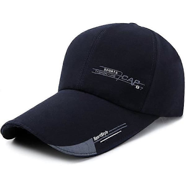 Unisex Extra Long Visor Cap Summer Sport Adjustable Sun Hat Blue