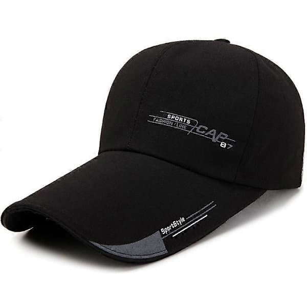 Unisex Extra Long Visor Cap Summer Sport Adjustable Sun Hat Black