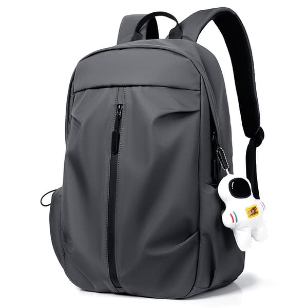 Unisex minimalistisk skolryggsäck med valfri berlock, slitstark polyester Blue - With Charm