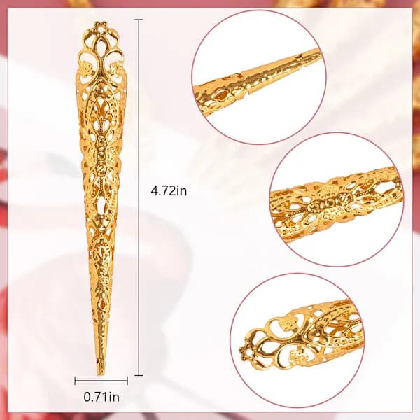 Nagelkloformad ring, knogskydd, Halloween kostymdans guld