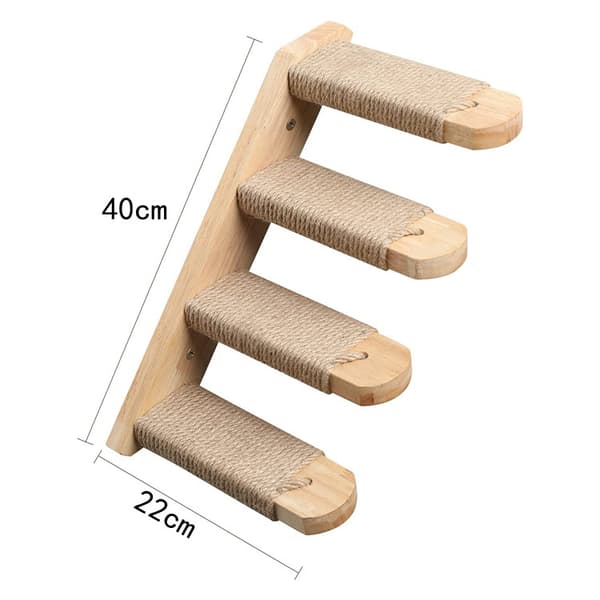 Cat Climbing Shelf Wall Mounted, Four Step Cat Steps with Jute