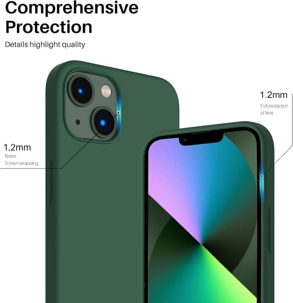iPhone 13 Case, Liquid Silicone Case for 6.1 inch iPhone 13, Ultra-thin Case, Full Coverage Shockproof Protective Soft Case