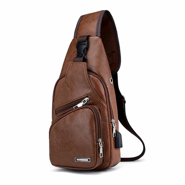 Shoulder Bag Men Shoulder Bag Cross Body Bag Leather Light Brown