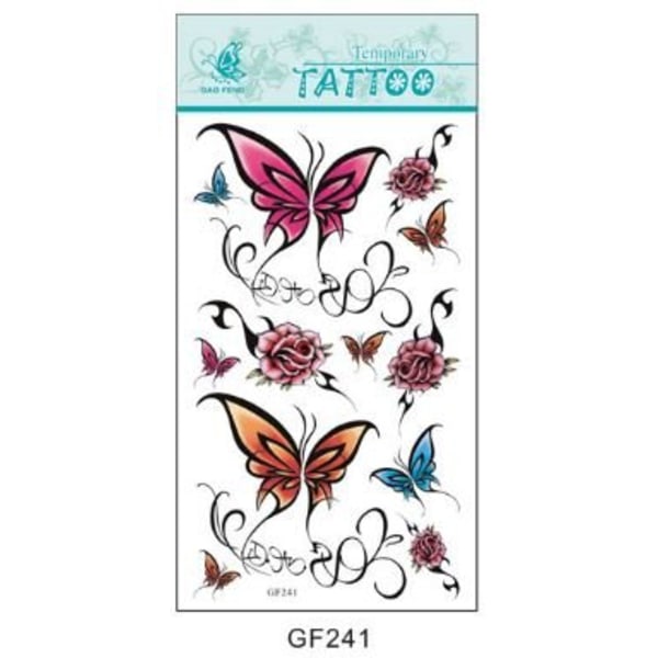 2st Temporär tattoo fjärilar och rosor