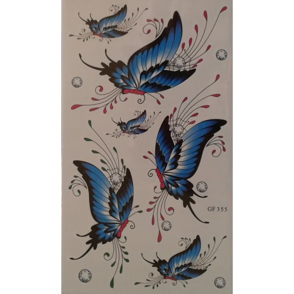 2st Temporär tattoo fjärilar