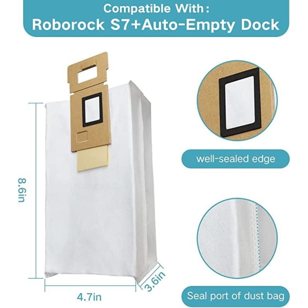 6 st Dammpåsar Xiaomi Roborock S7 Auto-Empty Dock (US-version) White