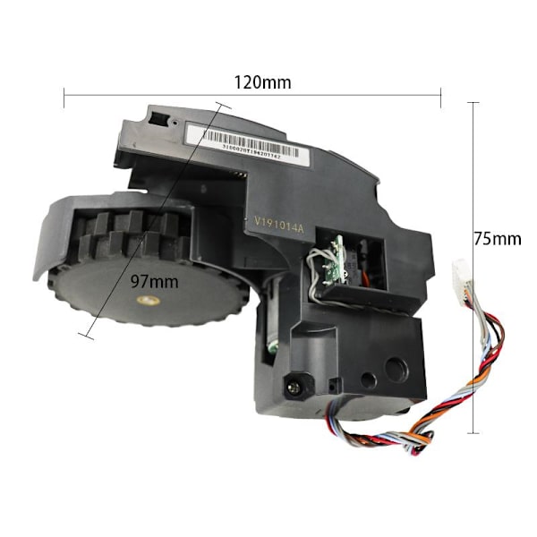 Hjul / Drivhjul Xiaomi Roborock S6, S60, S61, S65 Höger, Vänster Svart
