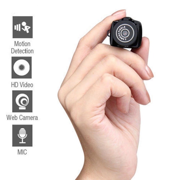 Y2000 minikamera bærbart digitalkamera videokamera 1080P Black