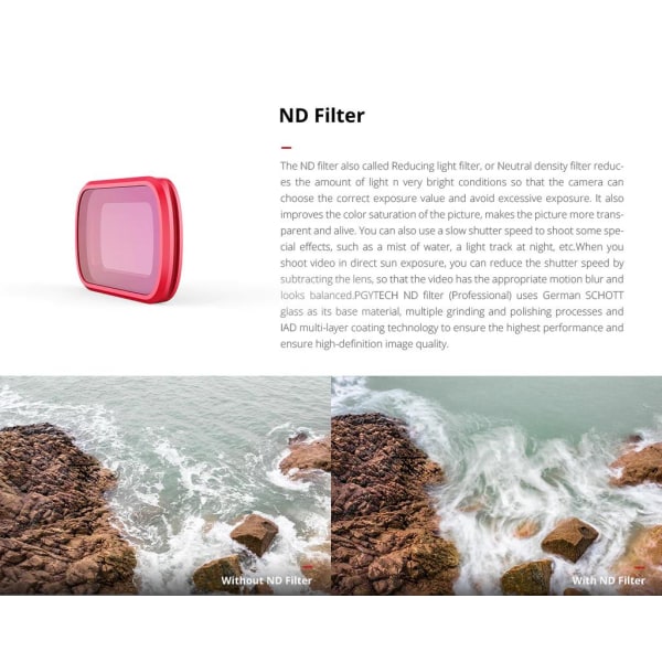 3-pak PGYTECH-filtre til OSMO Pocket Pro P-18C-012 Red one size