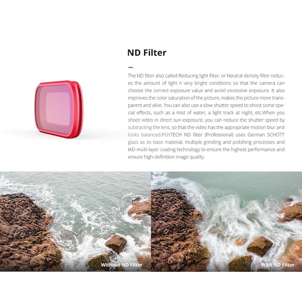 Kolmen pakkauksen PGYTECH-suodattimet OSMO Pocket Pro P-18C-012:lle Red one size