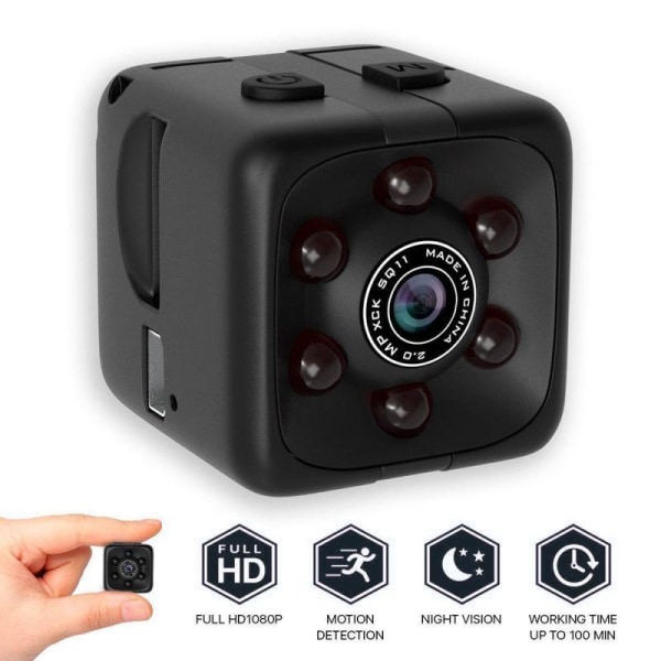 HD DV SQ11X PRO mini actionkamera med stativ og tøjklemme Black