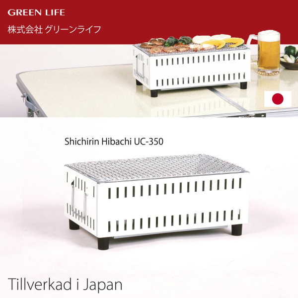 Green Life japanilainen pöytägrilli Yakitori Grill Hibachi valkoinen White