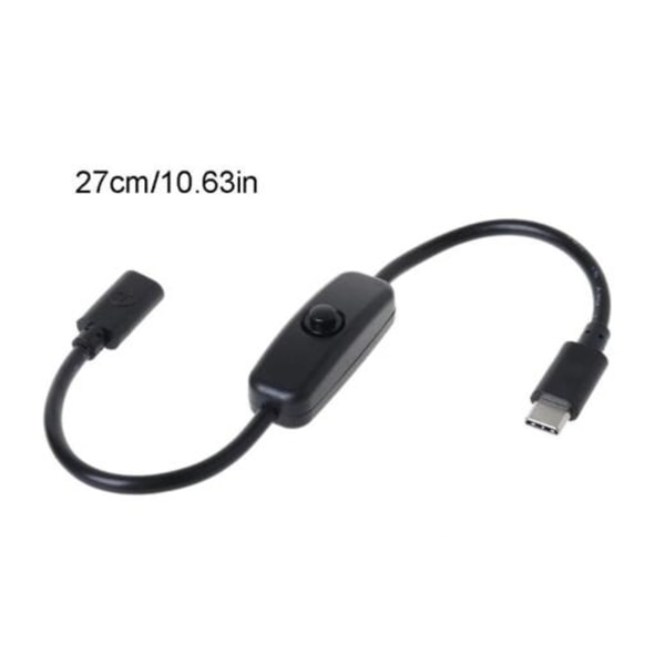 Kaapeli on-off-toiminnolla Tyyppi USB C Uros-naaras C Black one size