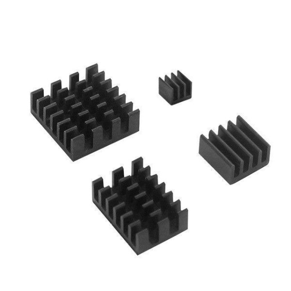 4 st Kylflänsar Aluminium Raspberry Pi 4 Model B Svart Black
