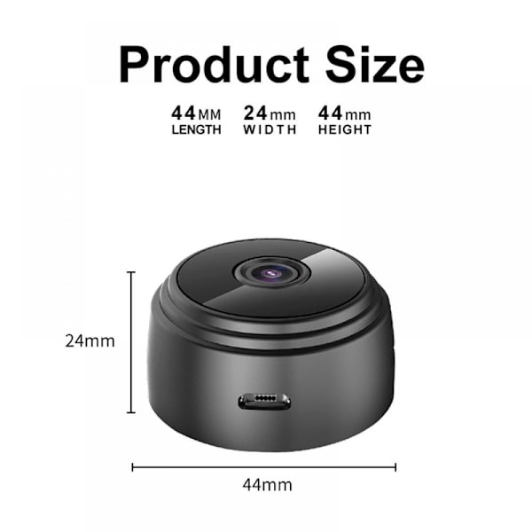 A9-1W Mini WiFi-fjernkontroll / bevegelsesaktivert overvåkingskamera White