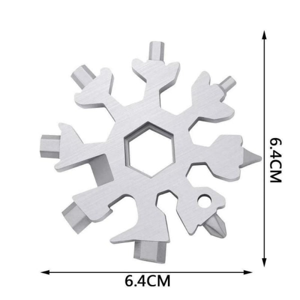 Multifunksjonelt verktøy med 18 funksjoner Snowflake Silver