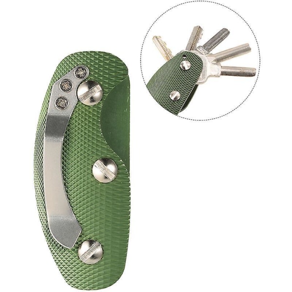 Kompakt nøgleholder / etui i aluminium Green one size