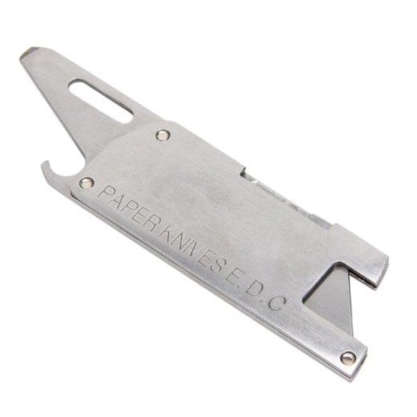 EDC papirkniv / multiværktøj med barberblad, skruetrækkeråbner Silver grey one size
