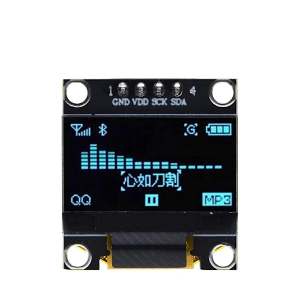 Blå / Gul OLED Skärm / Displaymodul 0.96" 4 pins 128X64 Svart